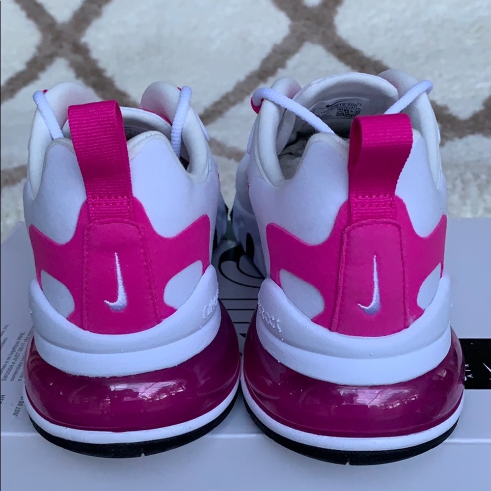 NIKE W AIR MAX 270 REACT WHITE/FIRE PINK-TEAM ORAN - Picture 10 of 16